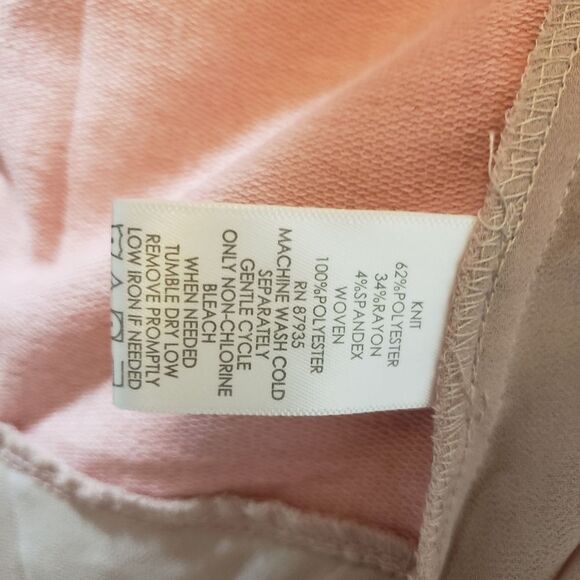 LOGO Lounge Pink Open Front Cardigan with Chiffon Swiss Dots Women's Large - Picture 5 of 7